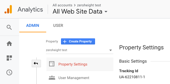 Property settings in Google Analytics