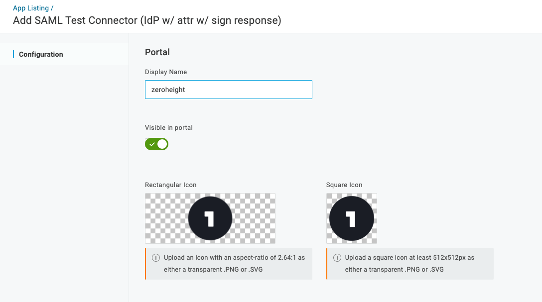 Add information to SAML Test Connector (idP w/ attr w/ sign response)