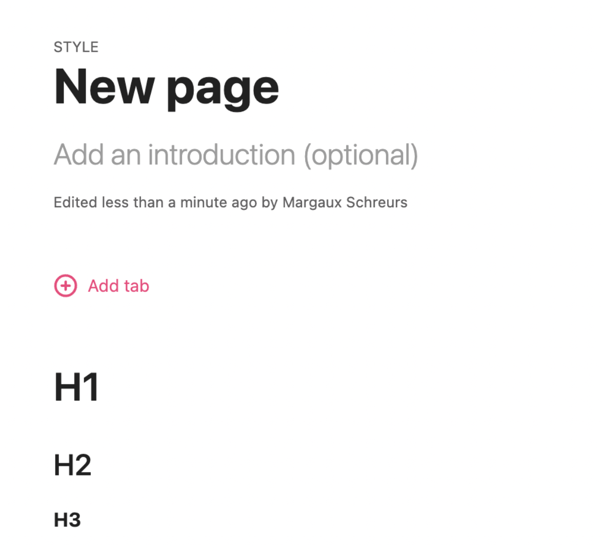 Styleguide page with the differnt header options